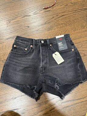 Levi's 501 Black Cutoff Denim Shorts